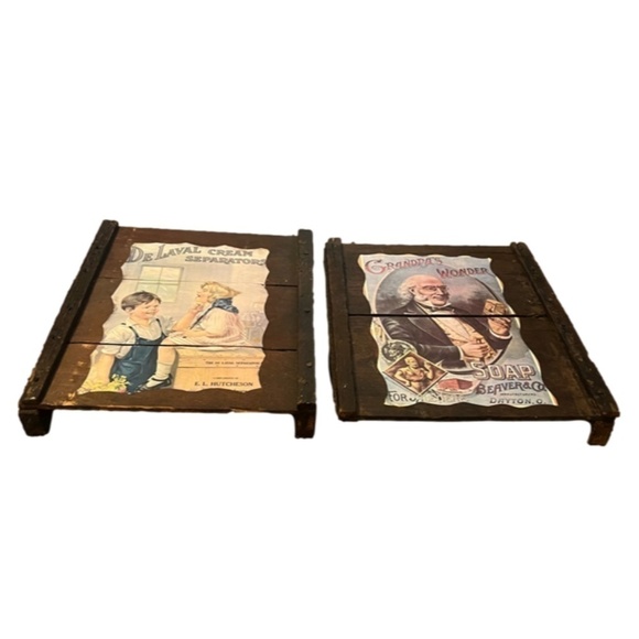 Vintage Original De Laval Cream Separators Sign E.L.Hutcheson & Soap Beaver & CO